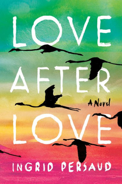Cover of Love After Love depicting birds flying on water color sunset background